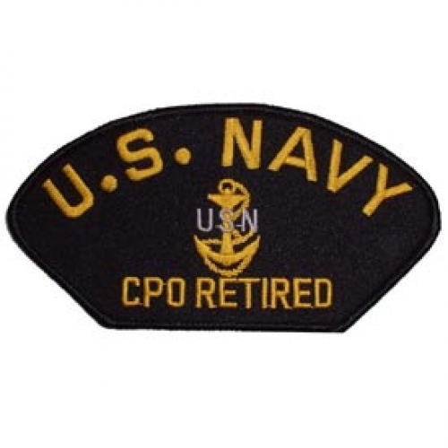 US NAVY CPO RETIRED HAT PATCH  