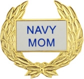 NAVY MOM WREATH PIN  