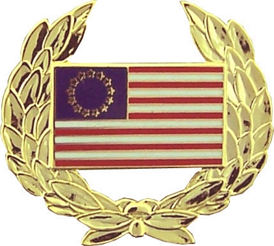 BETSY ROSS FLAG WREATH PIN  
