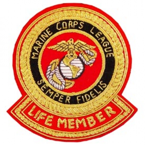 LIFE MEMBER GOLD BULLION PATCH 4 1/4"  