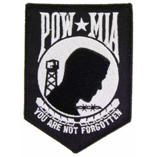 POW MIA BLACK LARGE  PATCH  
