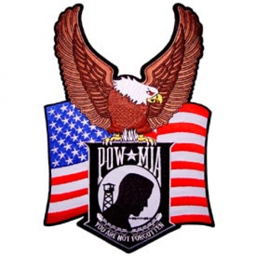 POW EAGLE FLAG 11" PATCH  