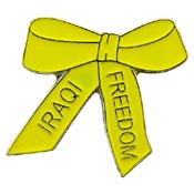 YELLOW RIBBON IRAQI FREEDOM PIN  