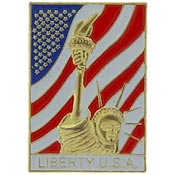 FLAG WITH LIBERTY PIN  