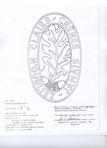 6 ENGR BN  (CLAIRS CHENES N'OUBLIEZ JAMAIS)   