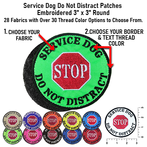 3x3 Round Service Dog Patches